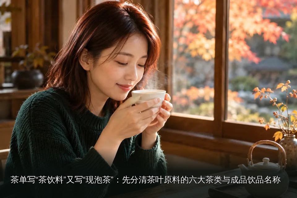 年轻女性品茶主题图｜秋日窗边茶香